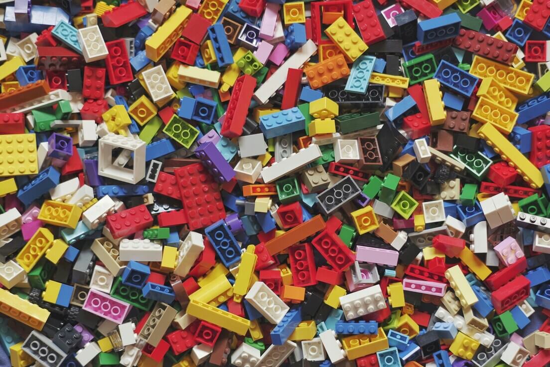 A colourful pile of LEGO bricks